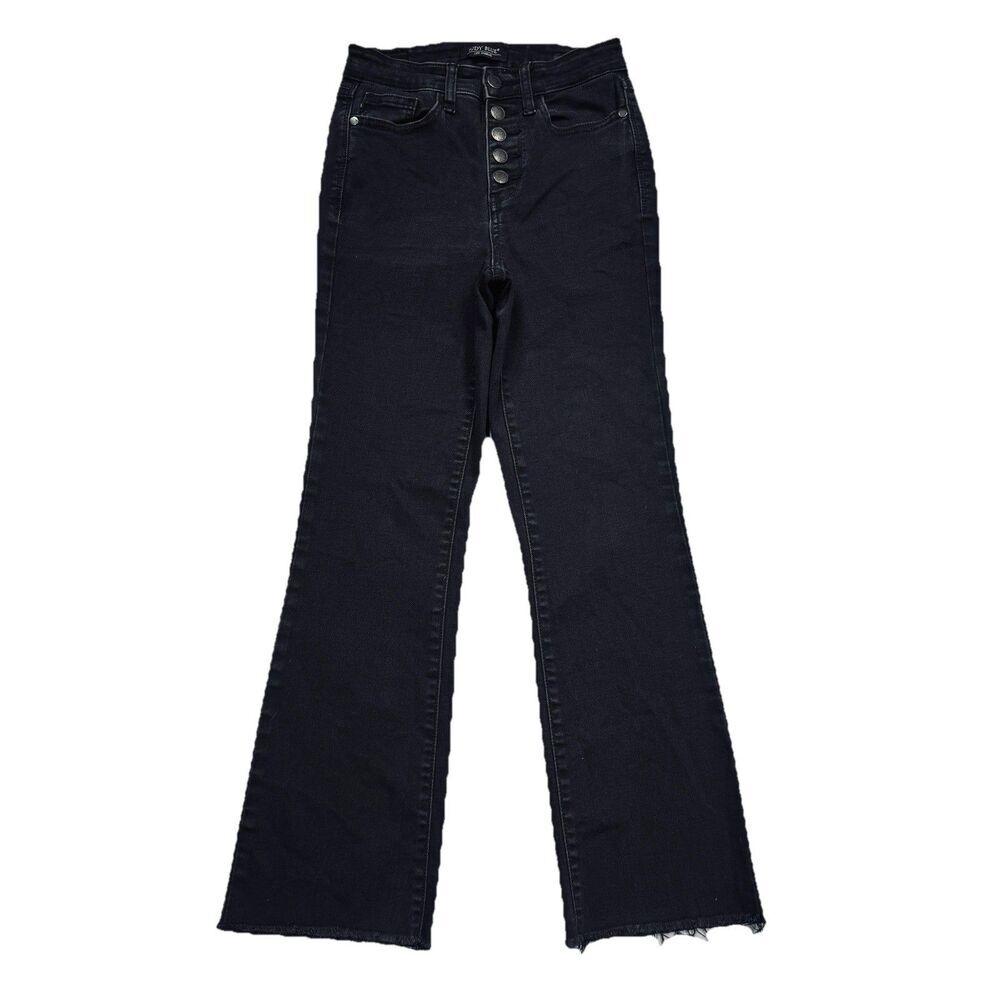 Judy Blue Bootcut Button Fly Jeans 0/24 (24x26.5) Black High Rise Stretch Womens